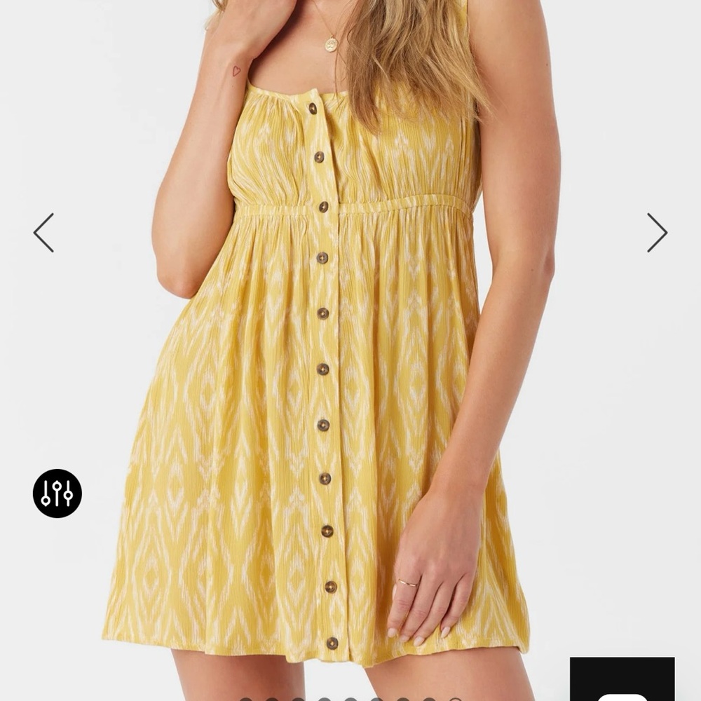 🌟🌟 Button Front Yellow Mini Summer Dress🌟🌟